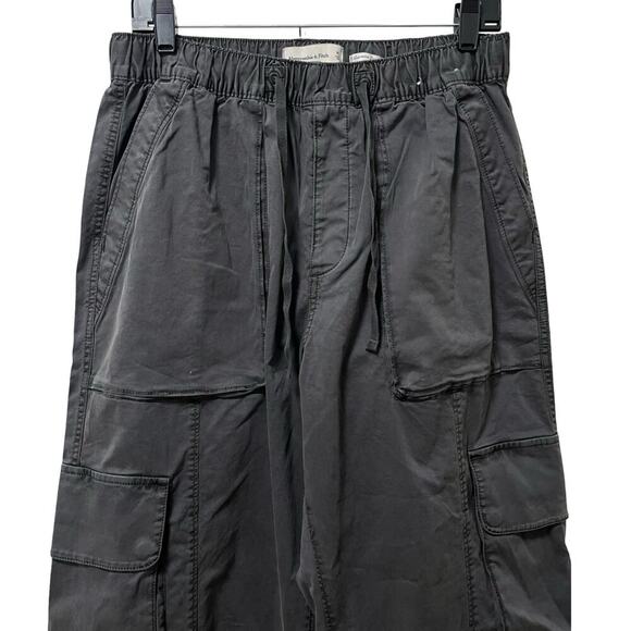 Abercrombie & Fitch Womens Wide Leg Zip Ankle Cargo Pants Size M LONG Grunge Y2K - Picture 3 of 9
